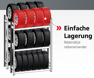 Einfache Lagerung von Reifen im Reifenregal