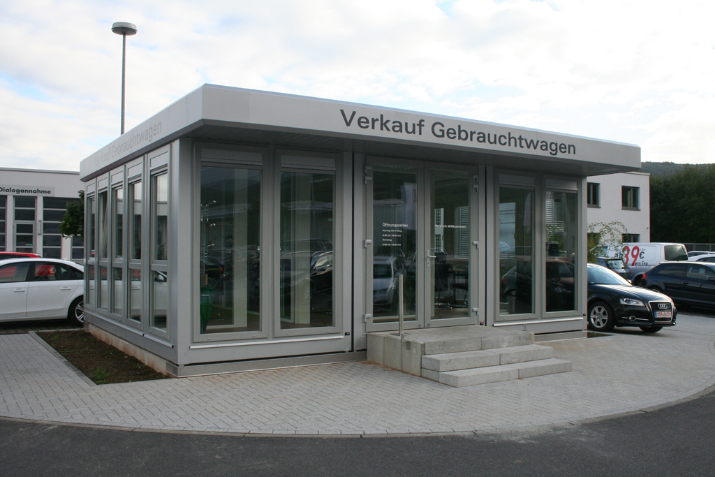 Verkaufspavillon für Audi Autohaus Grampp in Lohr Verkaufscontainer