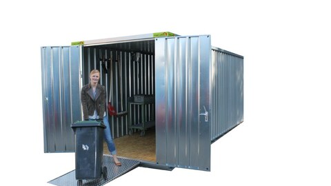 Container zur Lagerung von Materialien und Baustoffen