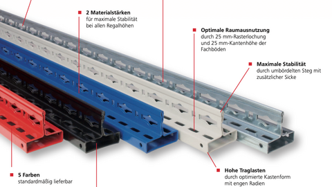 T-Profile für Regalanlagen Lagerregale