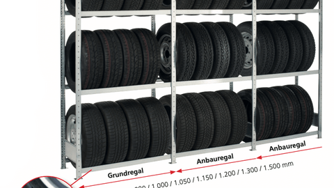 Reifenschonende Reifenregale Reifenlagerung