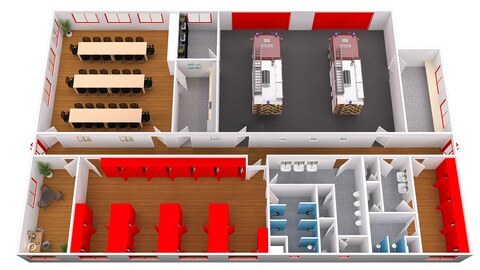 Neubau Feuerwache , Feuerwehrgeraetehaus