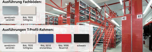 Oberflächenfarben für Fachboden Büroregale 