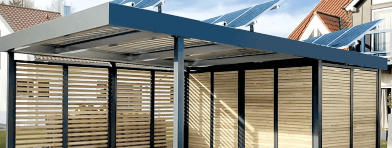 Photovoltaikanlage auf Fertigcarports von Hacobau GmbH Solaranlage für Stahlcarportdächer von Hacobau
