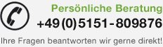 Persönliche Beratung: +49(0)5151-809876 Persönliche Beratung: +49(0)5151-809876