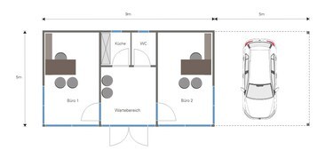 Bürocontainer als Verkaufsscontainer für Autohäuser