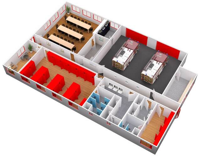 Feuerwachenneubau Feuerwehrgeraetehausnebau mit Hacobau Neuebau Feuerwehrgerätehäuser mit Hacobau GmbH
